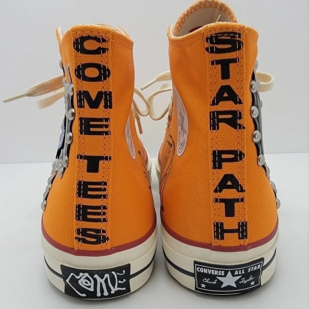 Converse × Come Tees Chuck 70s Star Path orange hi-top sneakers | WMS 9 - Picture 10 of 17